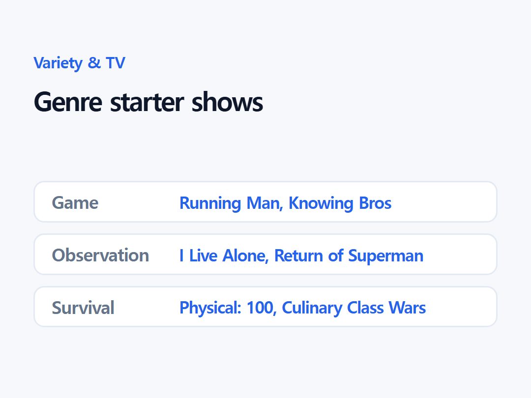 Genre starter shows
