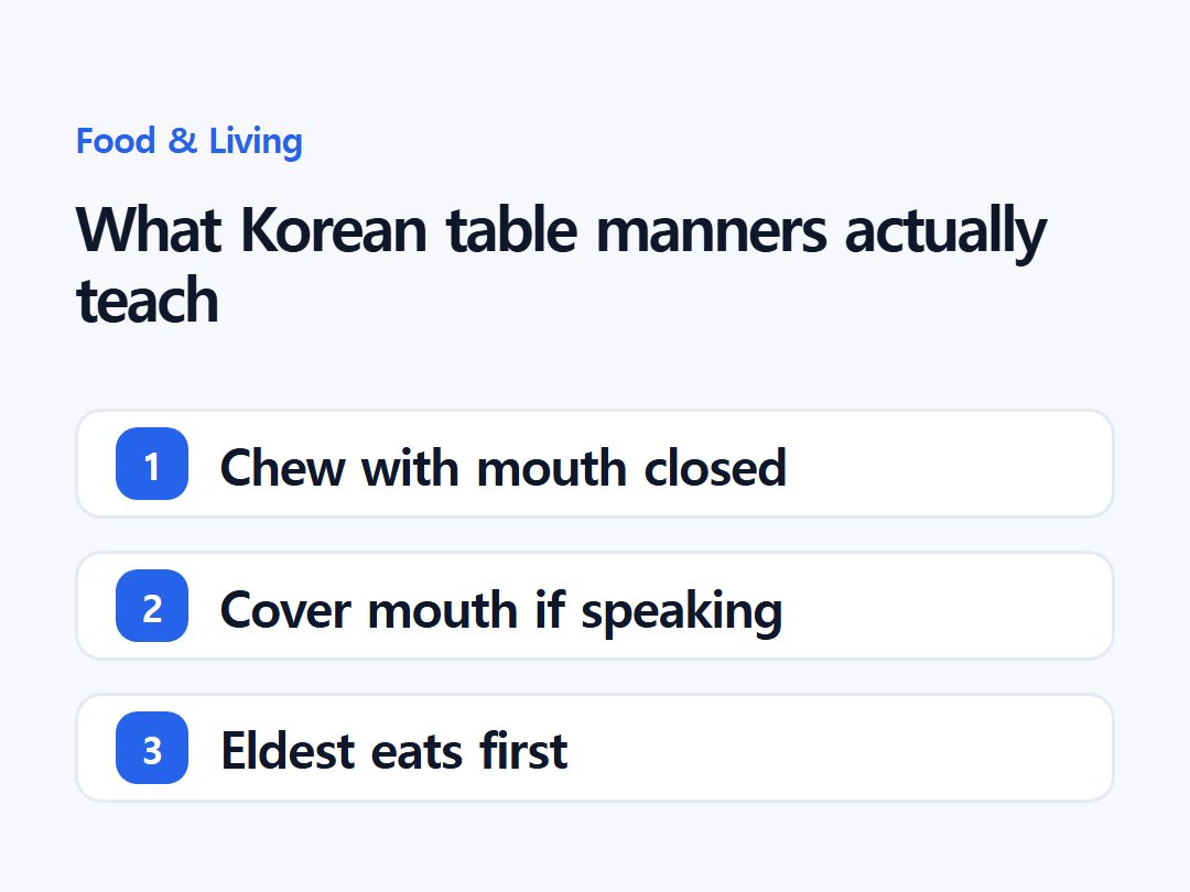 What Korean table manners actually teach