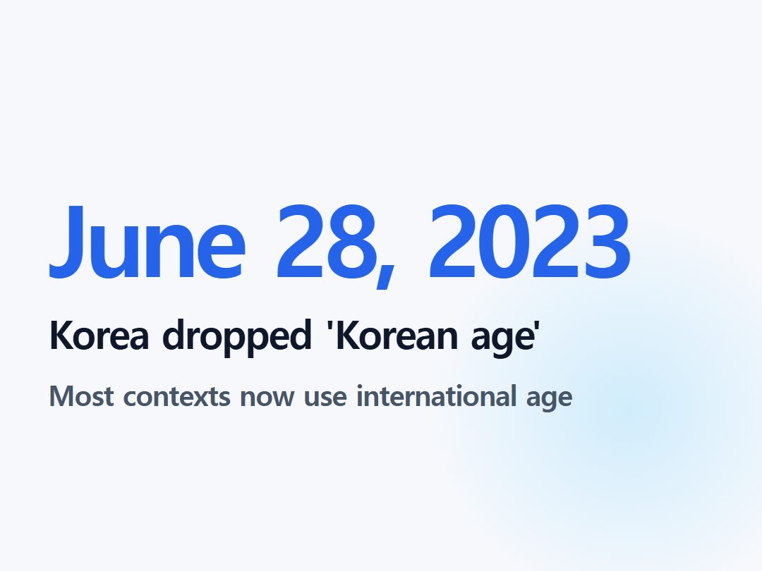 Korea dropped 'Korean age'
