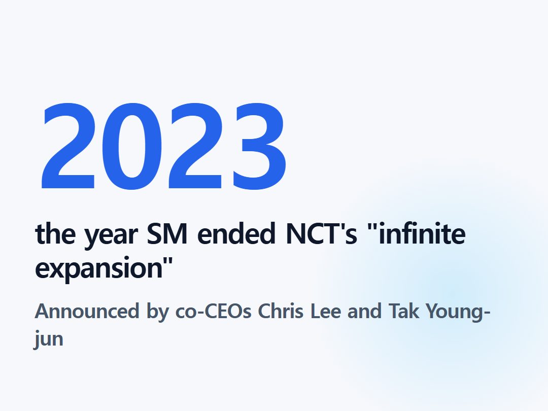 the year SM ended NCT's "infinite expansion"