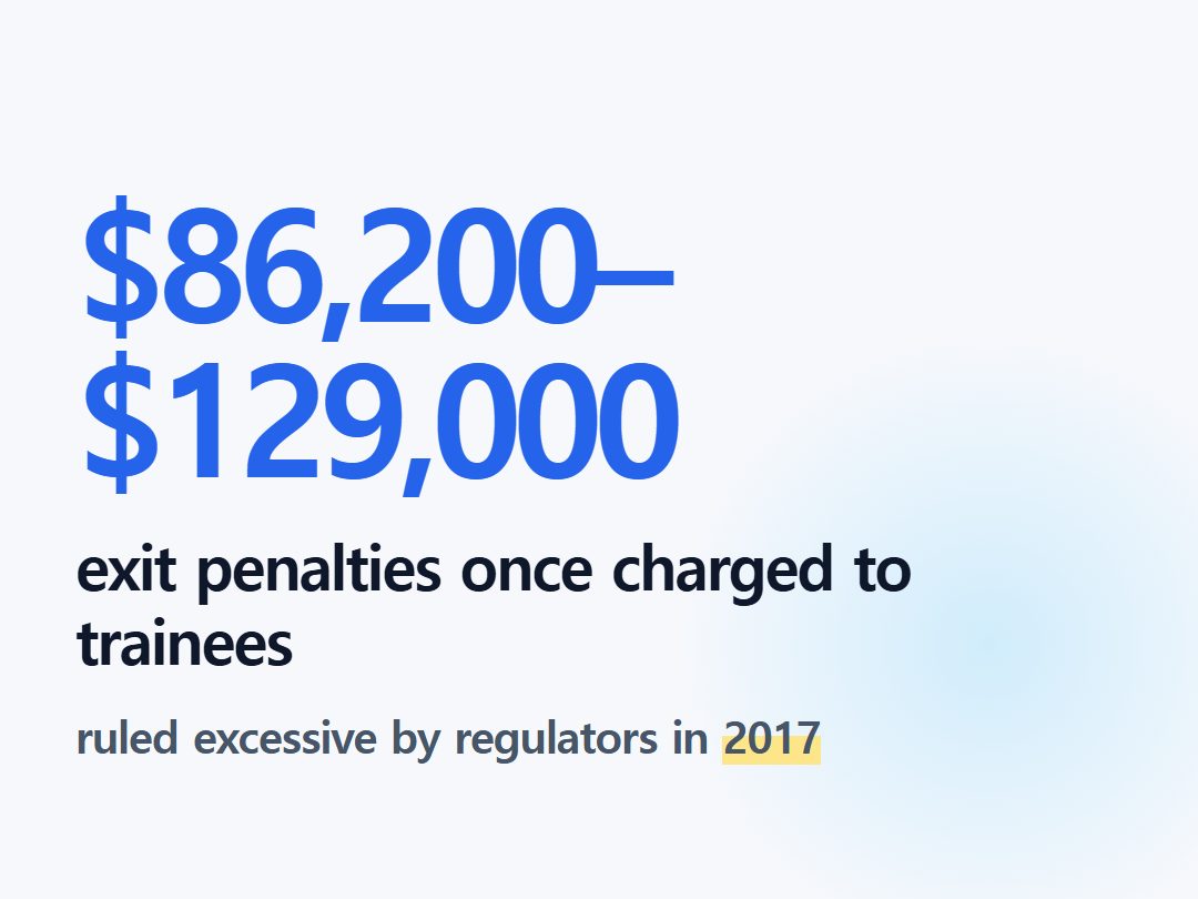 exit penalties once charged to trainees