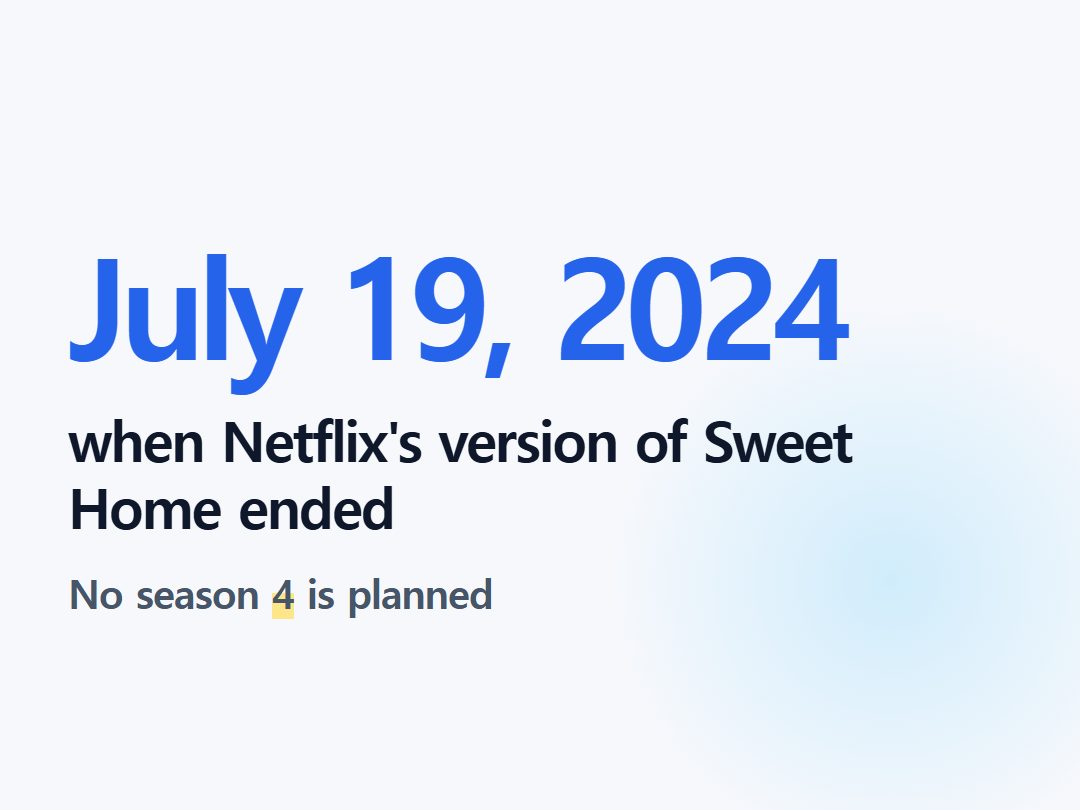 when Netflix's version of Sweet Home ended