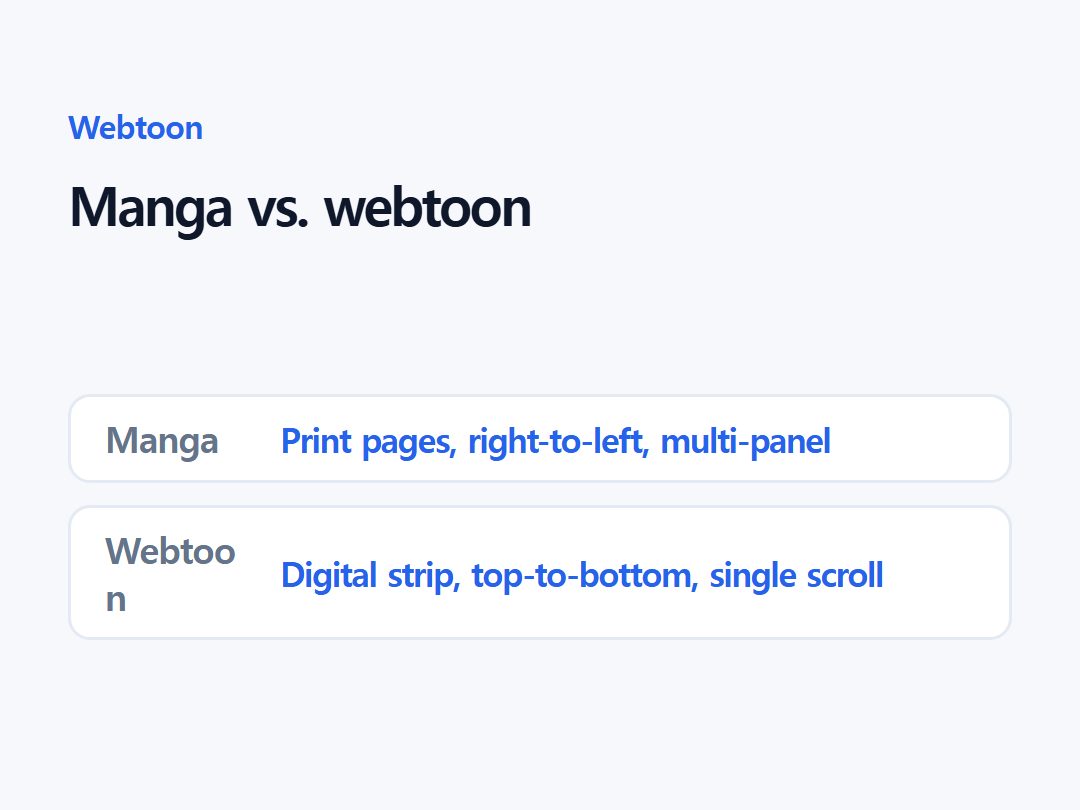 Manga vs. webtoon