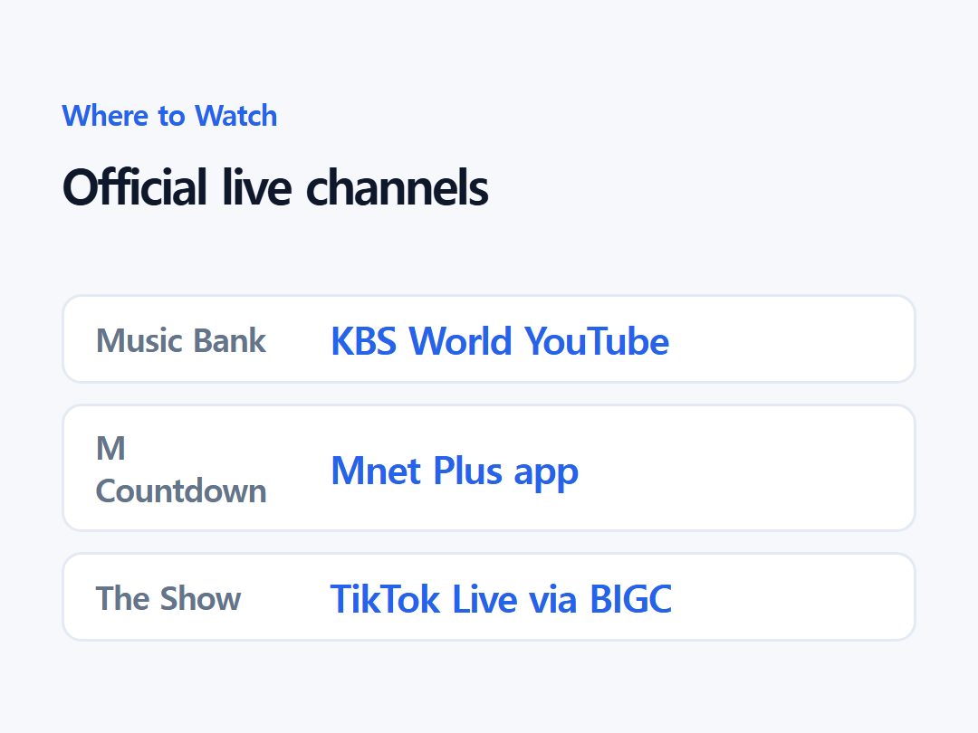 Official live channels