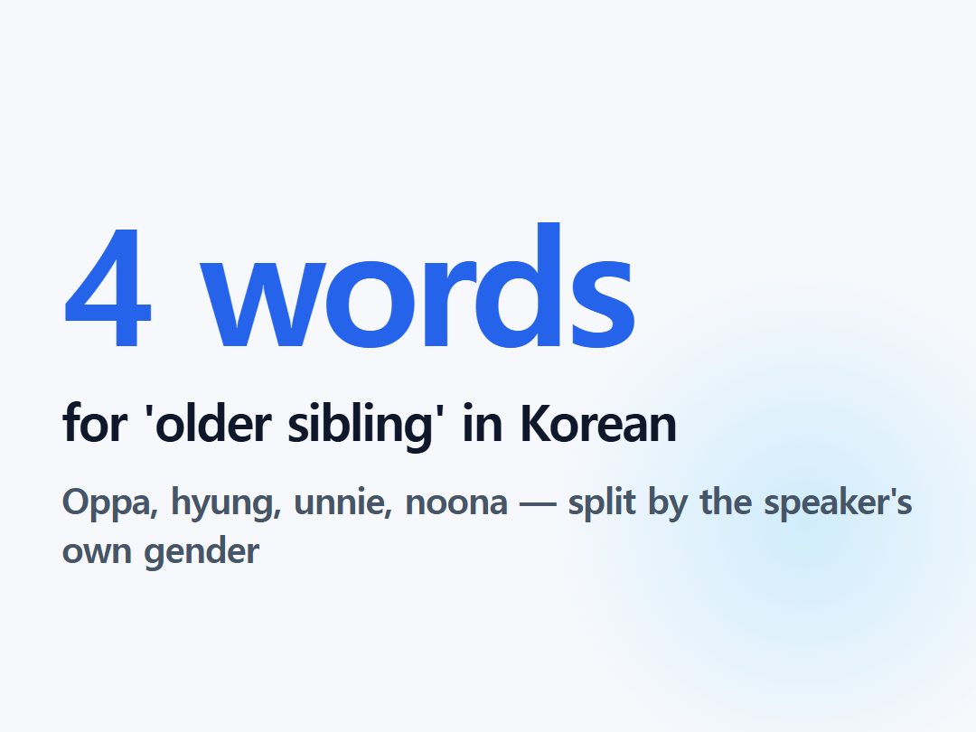 for 'older sibling' in Korean