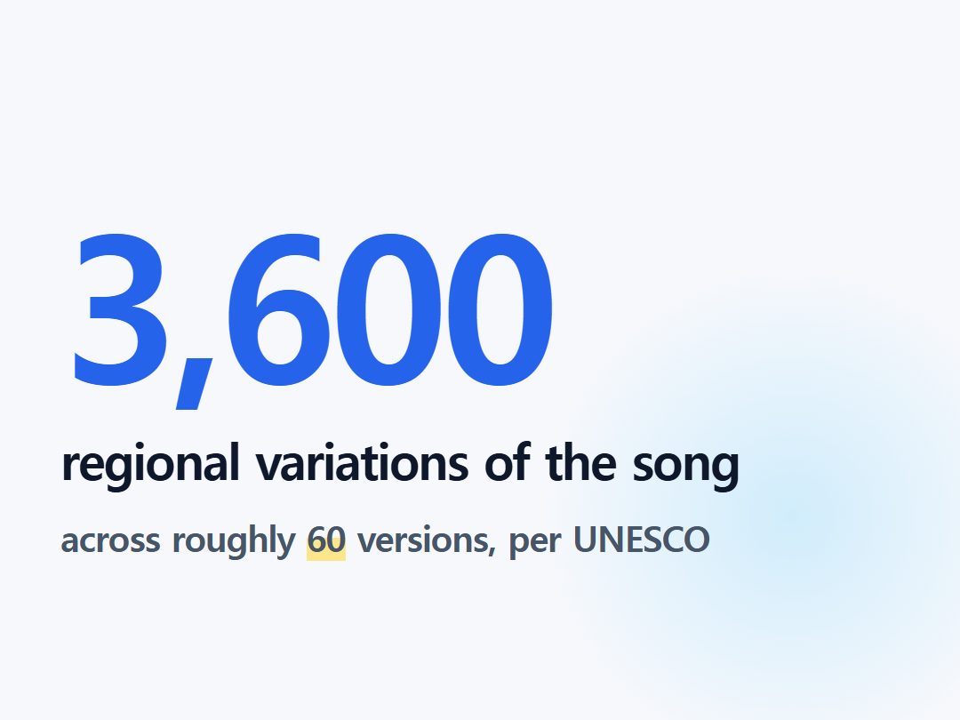 regional variations of the song