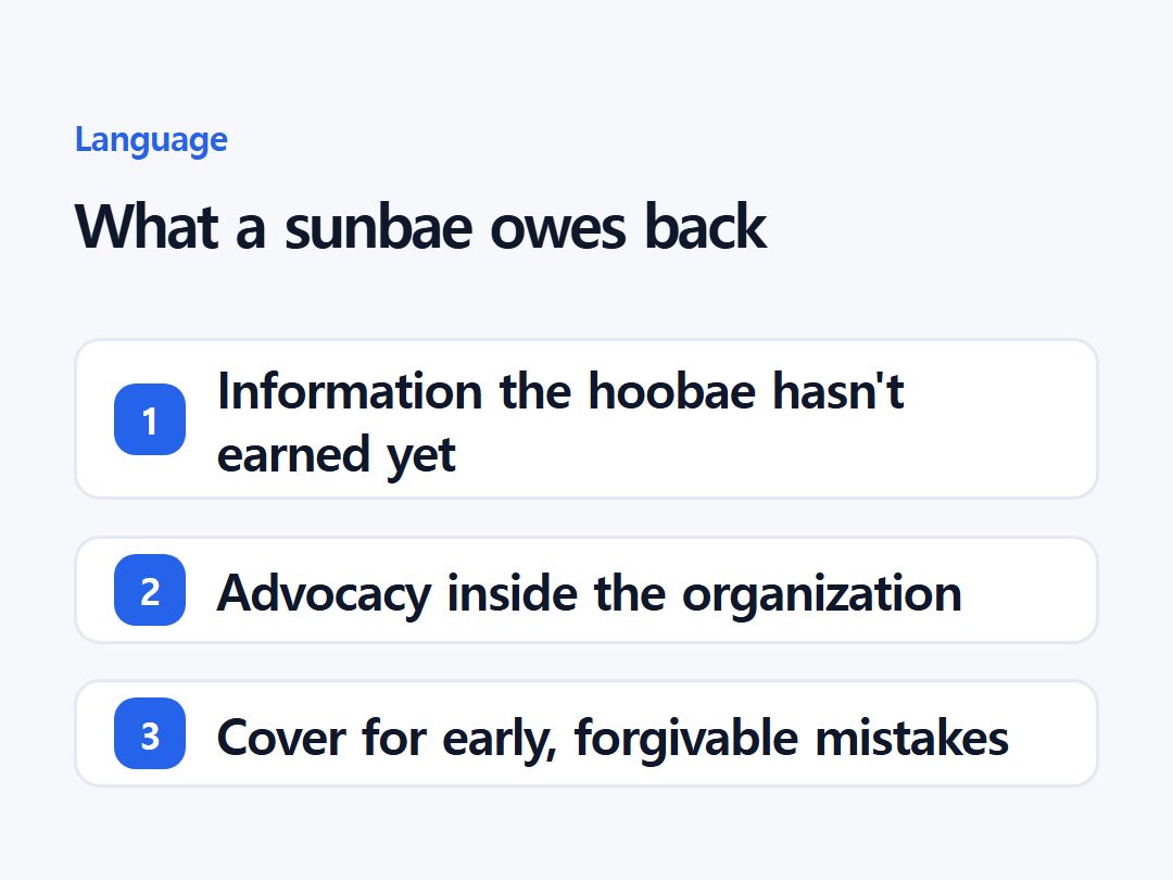 What a sunbae owes back