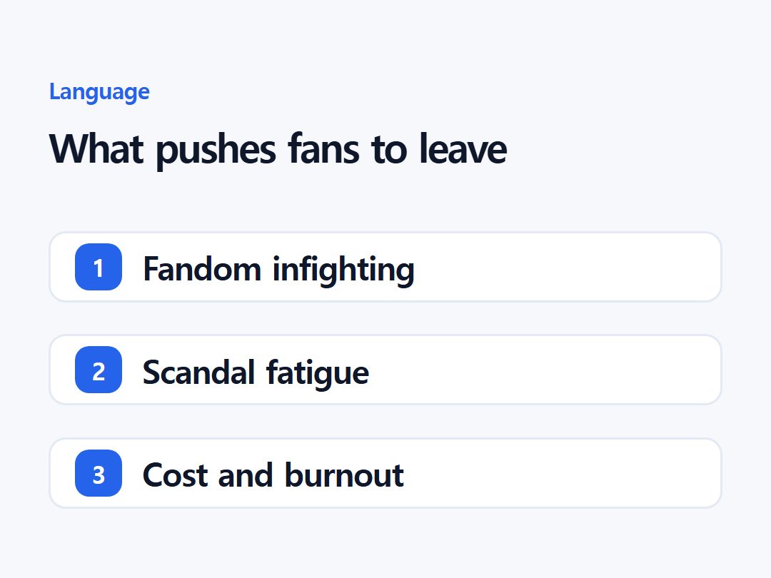 What pushes fans to leave