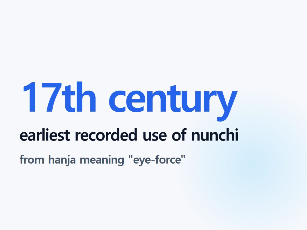 earliest recorded use of nunchi