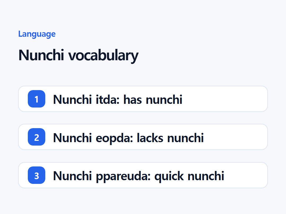 Nunchi vocabulary