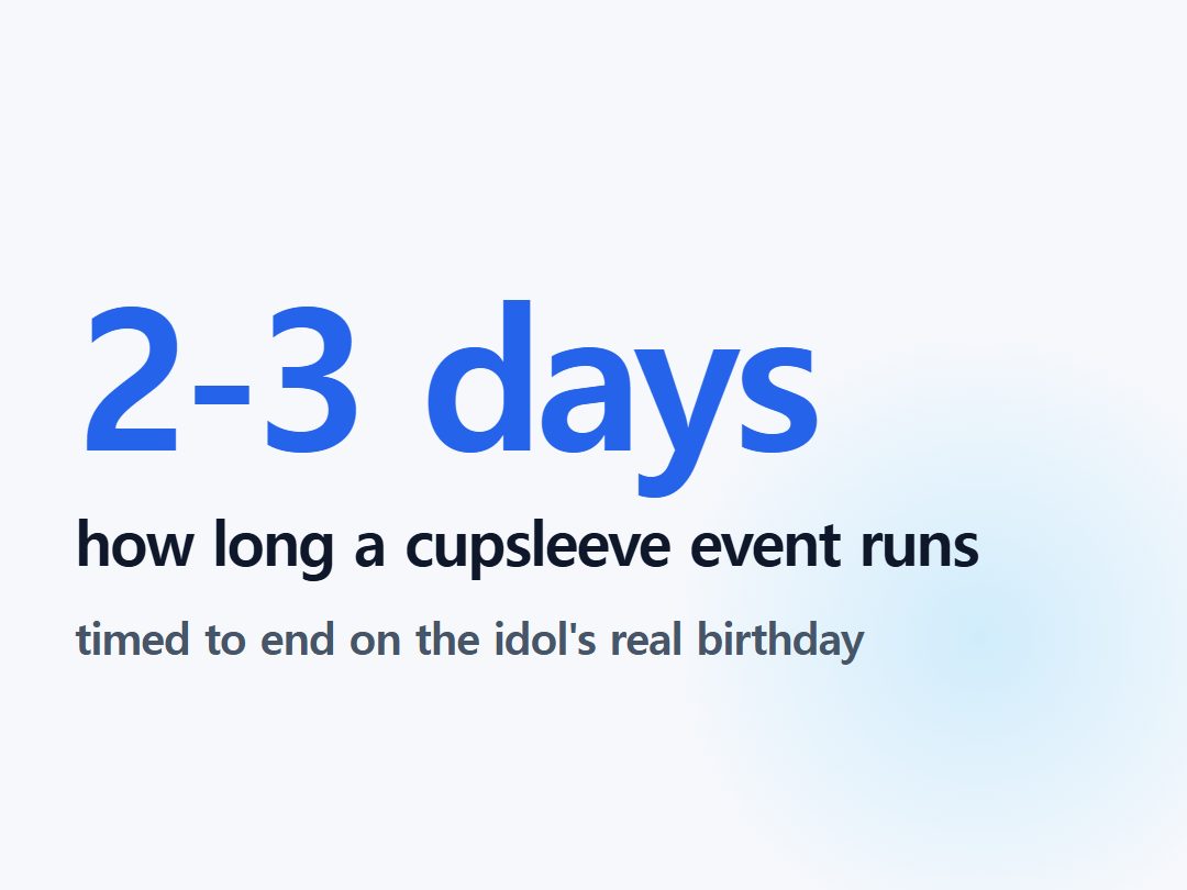 how long a cupsleeve event runs