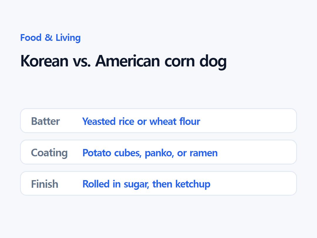 Korean vs. American corn dog