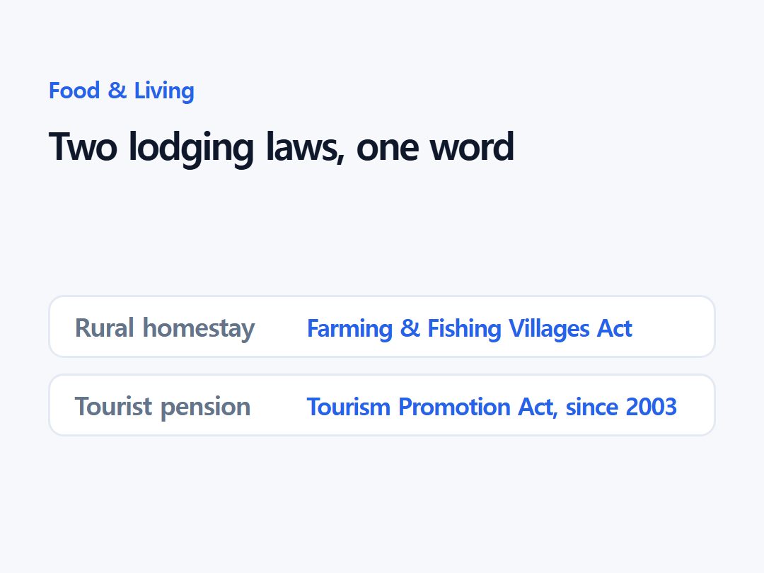 Two lodging laws, one word