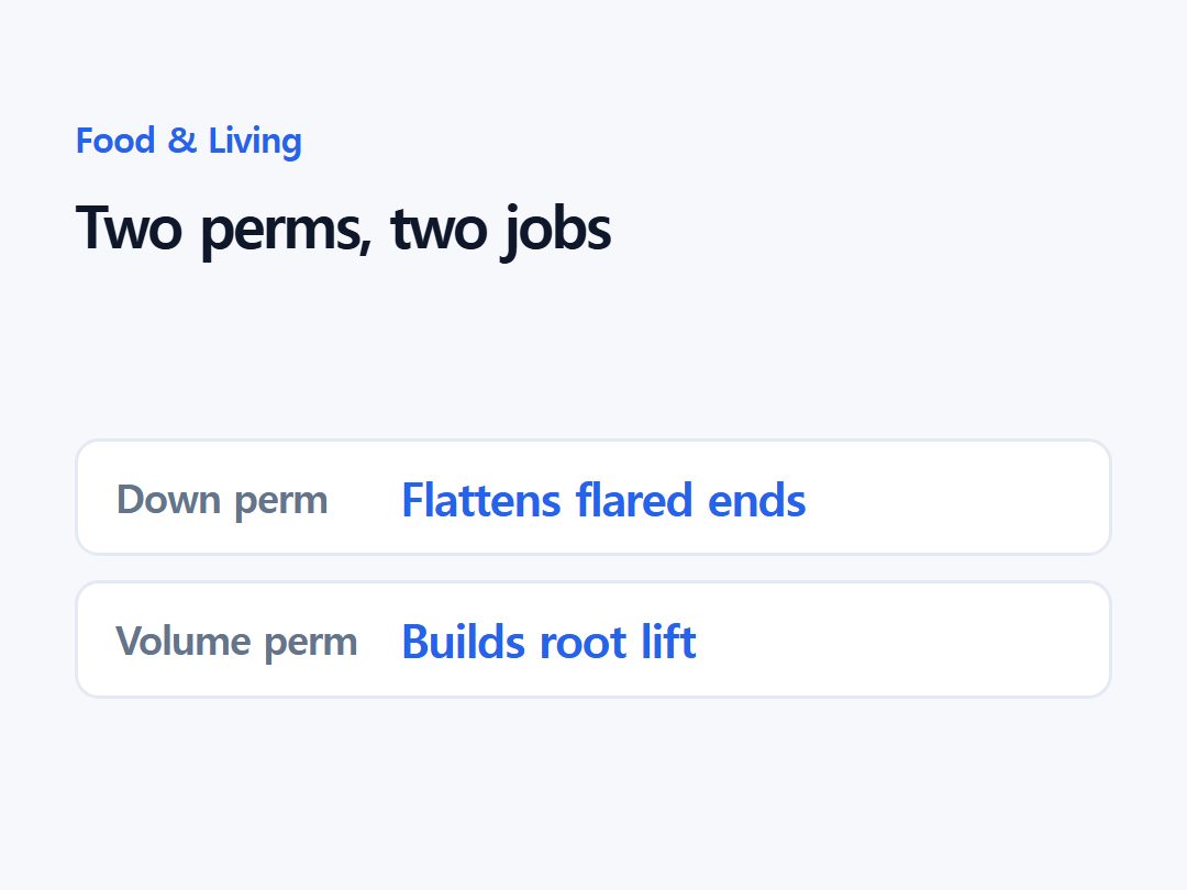Two perms, two jobs