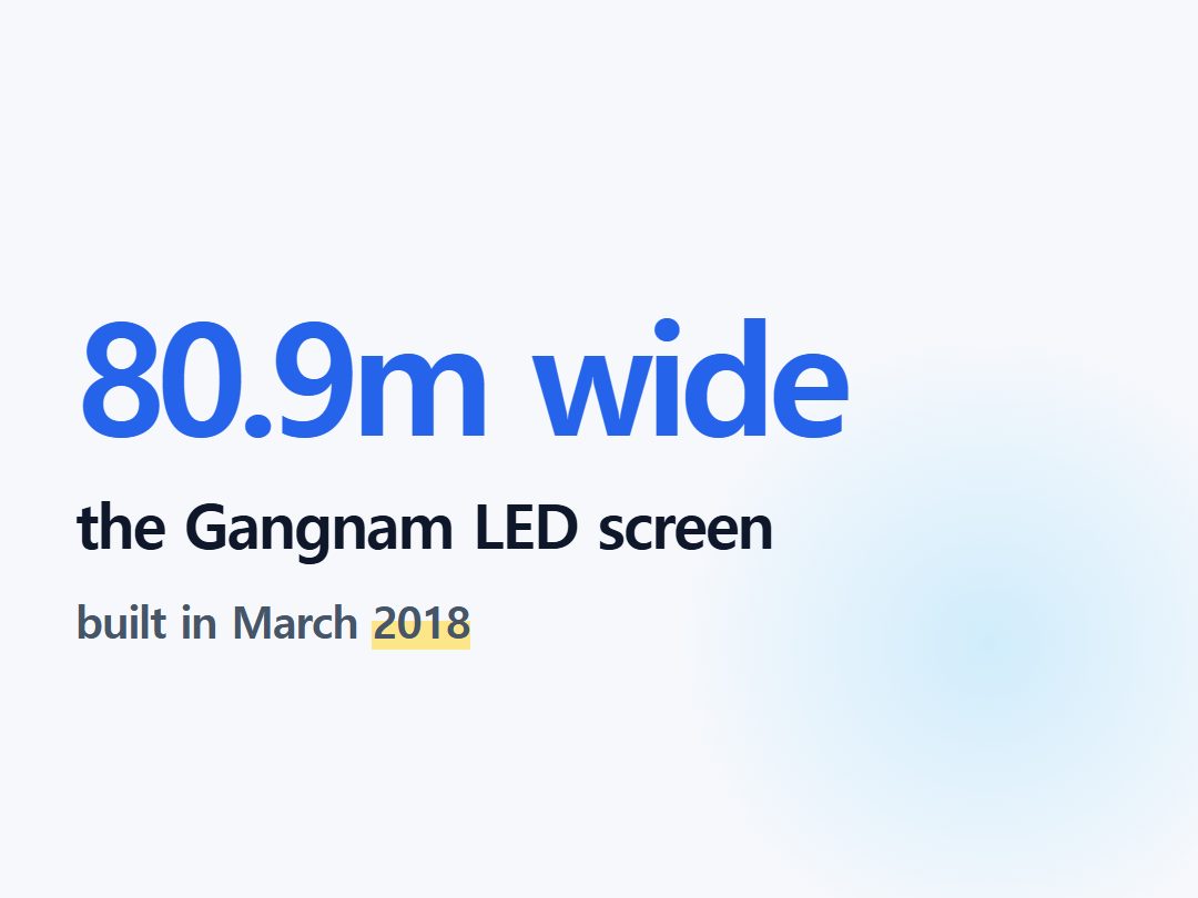 the Gangnam LED screen