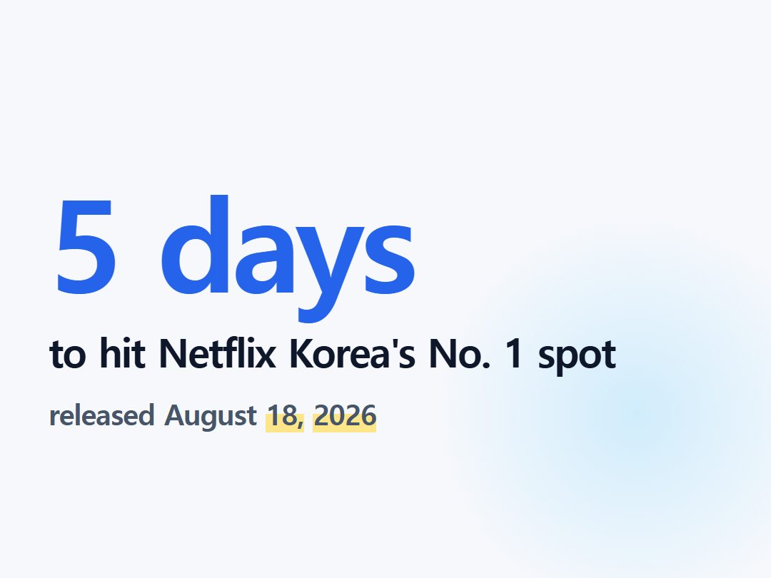 to hit Netflix Korea's No. 1 spot