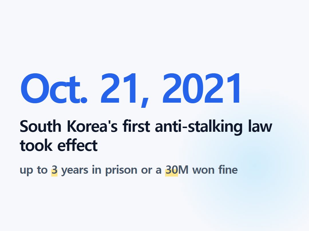 South Korea's first anti-stalking law took effect