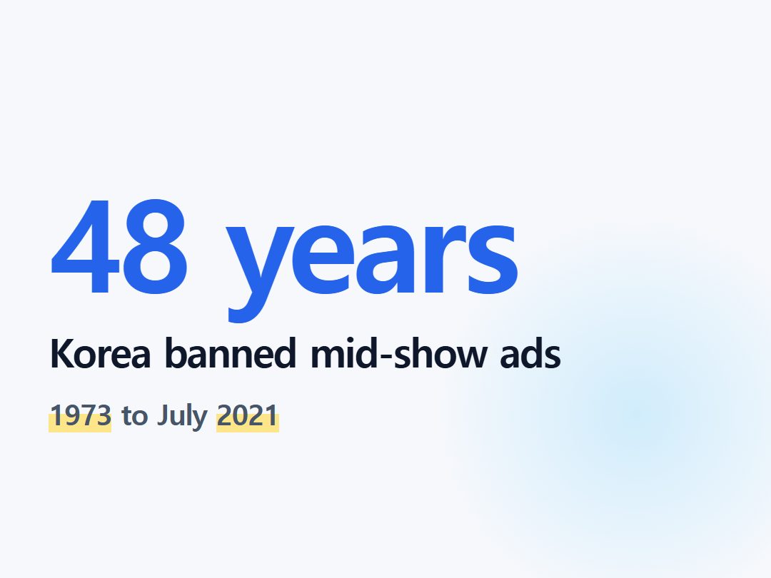 Korea banned mid-show ads
