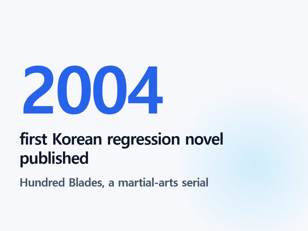 first Korean regression novel published