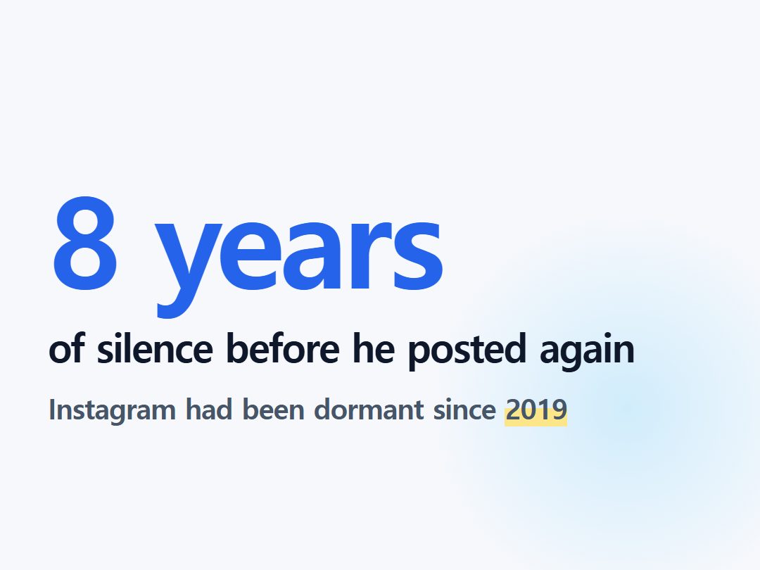 of silence before he posted again