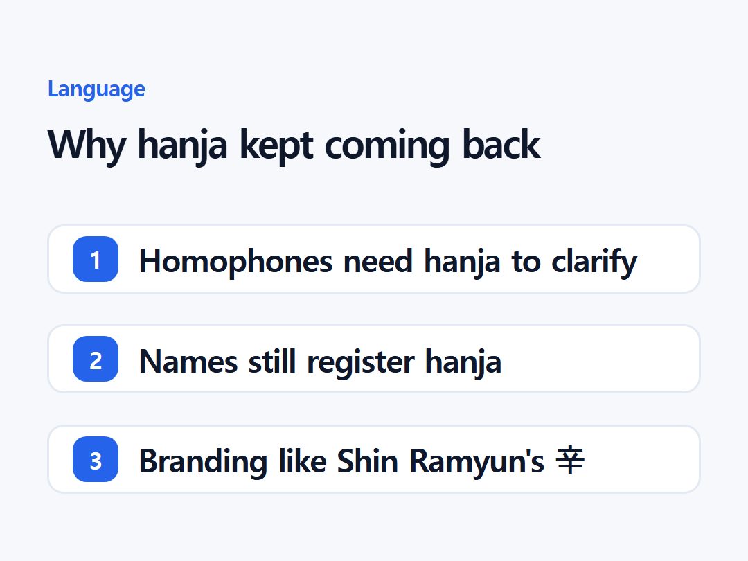 Why hanja kept coming back