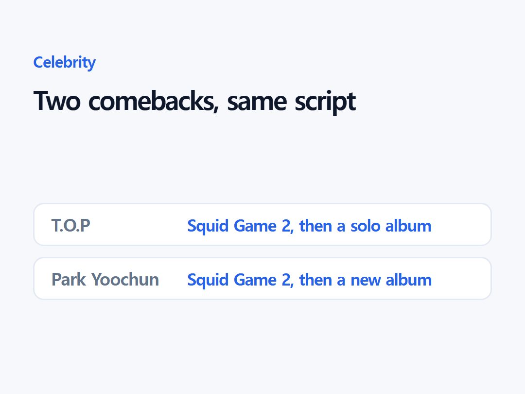 Two comebacks, same script