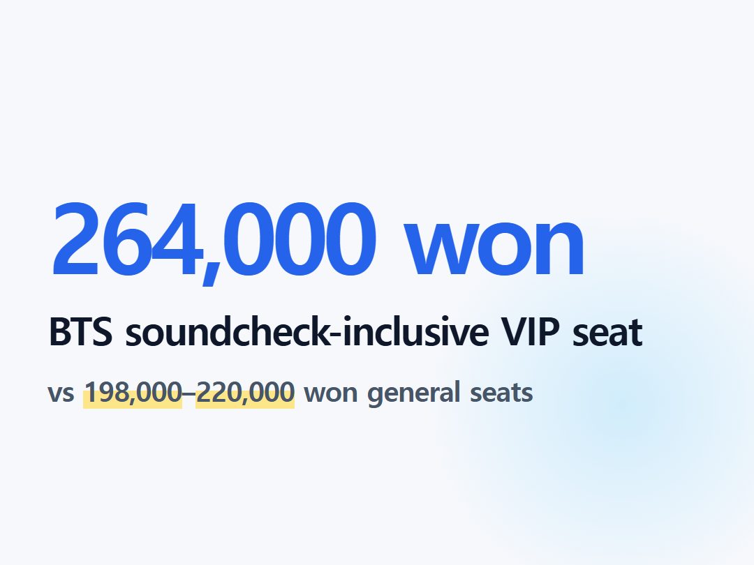 BTS soundcheck-inclusive VIP seat