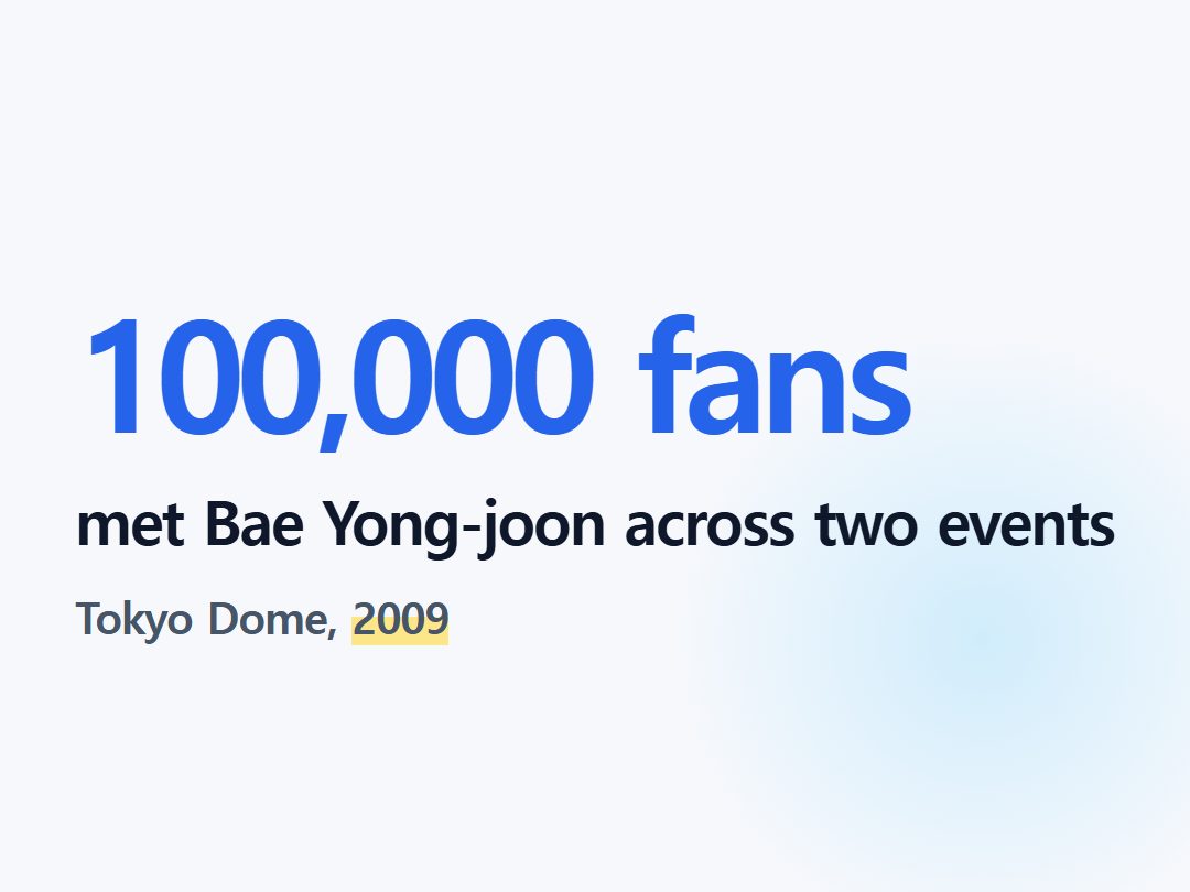 met Bae Yong-joon across two events