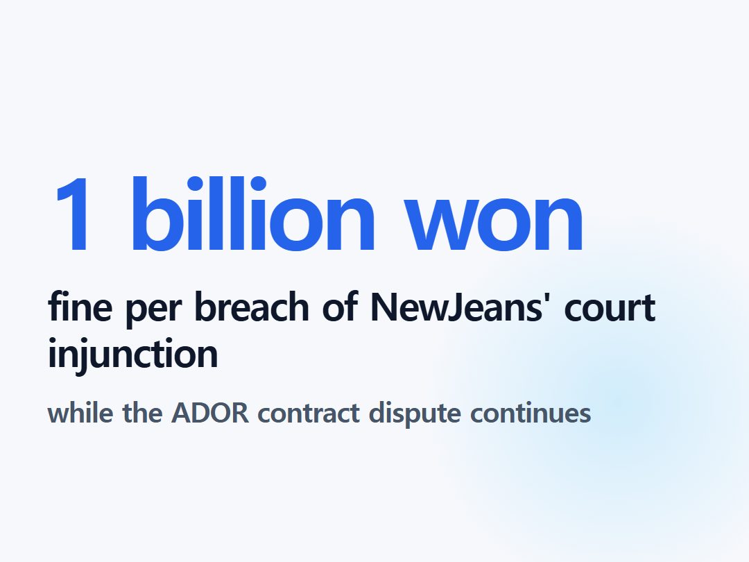 fine per breach of NewJeans' court injunction