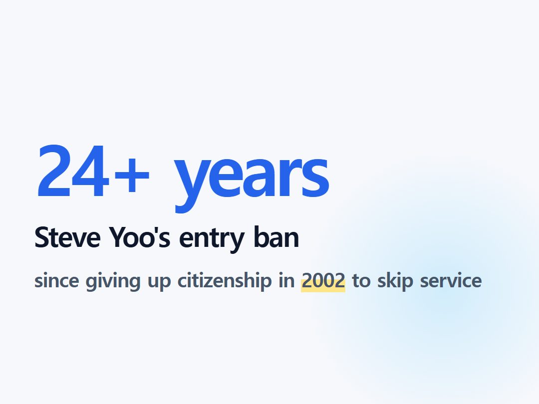 Steve Yoo's entry ban