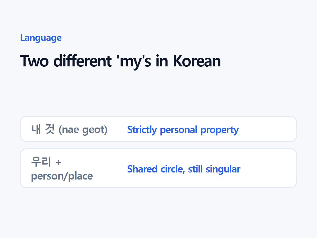 Two different 'my's in Korean