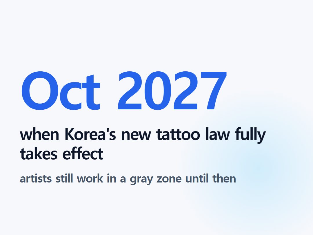 when Korea's new tattoo law fully takes effect