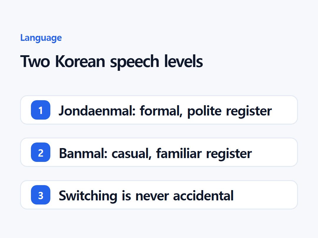 Two Korean speech levels