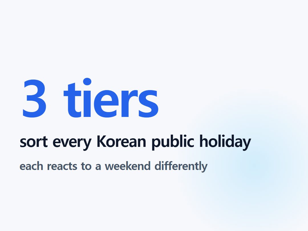 sort every Korean public holiday