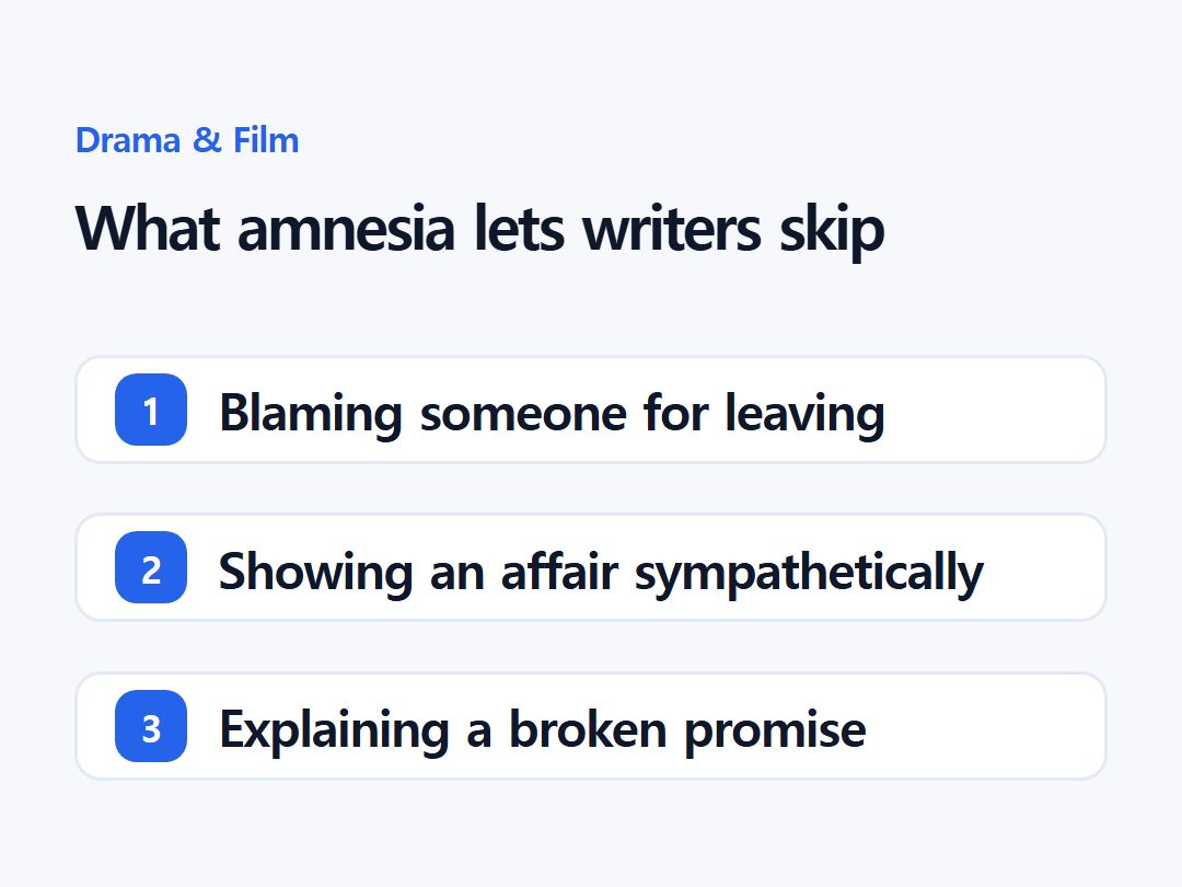 What amnesia lets writers skip