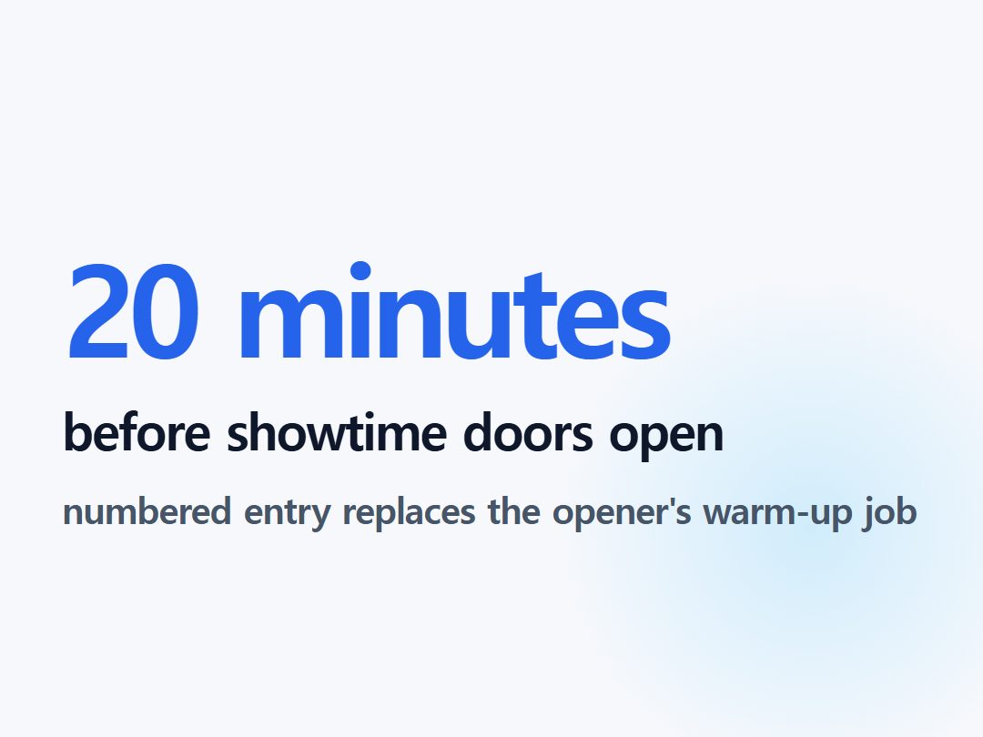 before showtime doors open