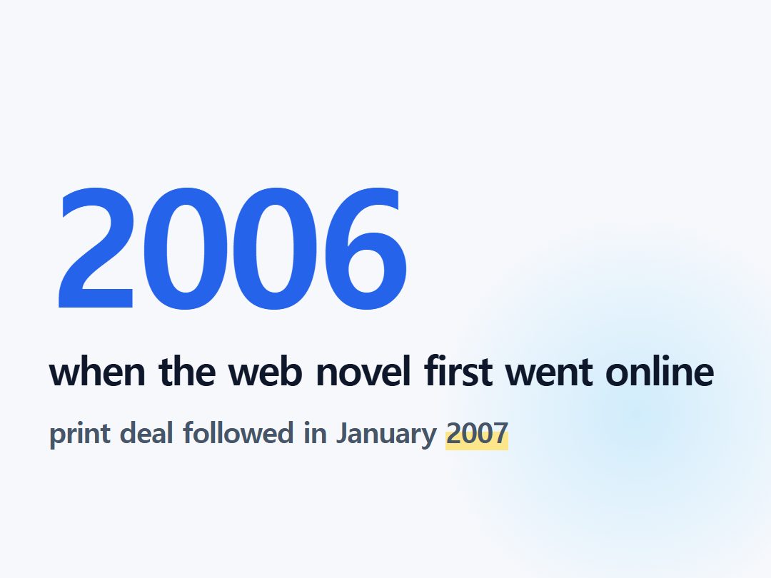 when the web novel first went online