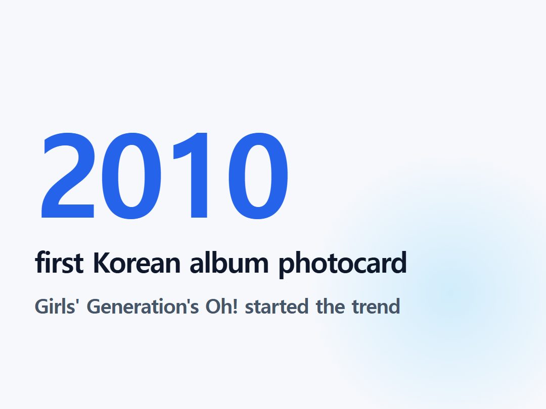 first Korean album photocard