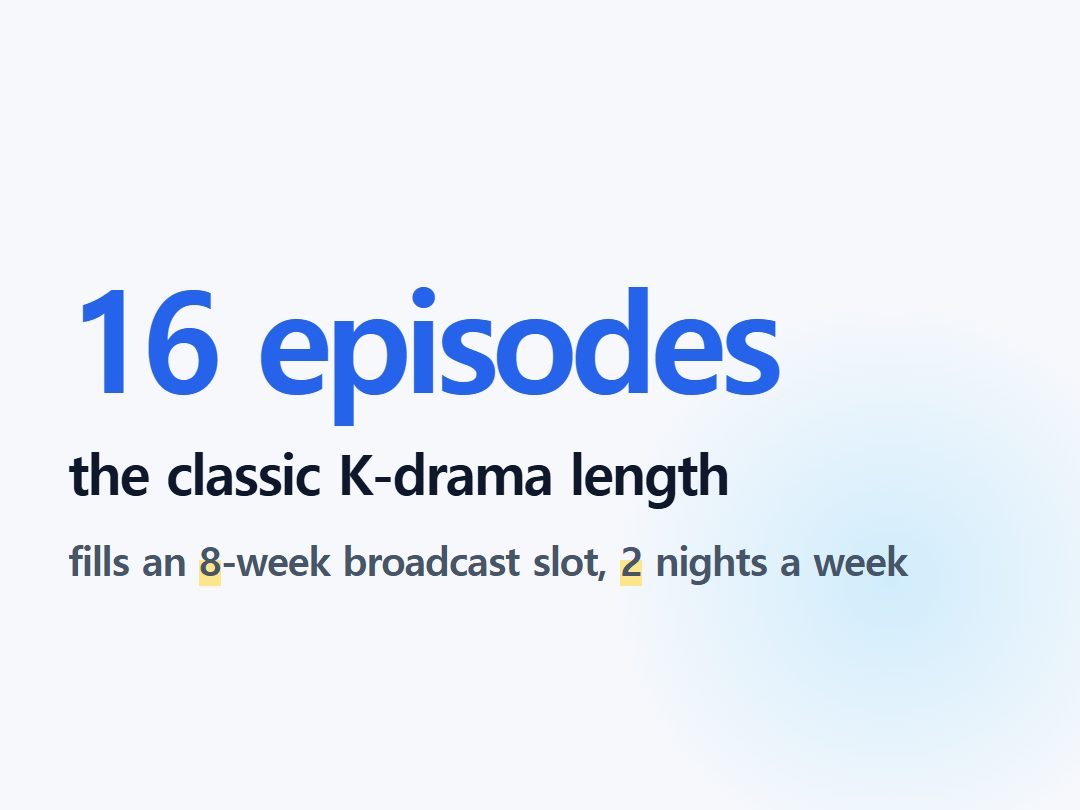 the classic K-drama length