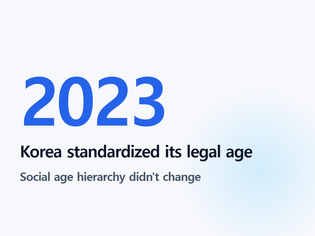 Korea standardized its legal age